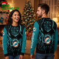 Miami Dolphins Death Skull Ugly Christmas Sweater