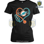 Miami Dolphins Heartbeat ECG T-Shirt