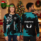 Miami Dolphins Venom Graphic Ugly Christmas Sweater