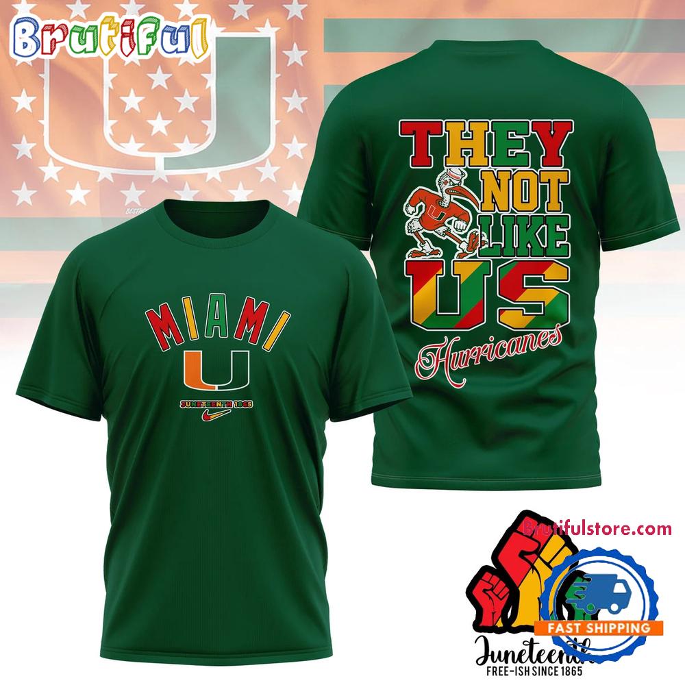 Miami Hurricanes Juneteenth Freedom Day 3D Shirt