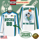 Milwaukee Bucks Premium NBA Magic Drip Long Jersey Shirt