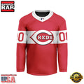 MLB Custom Cincinnati Reds Special Hockey Jersey Shirt