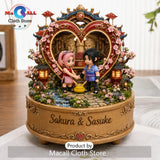 Naruto Sakura and Sasuke Sculpted Wooden Music Box