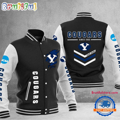 NCAA BYU Cougars Personalized Sporty Varsity Baseball Jacket