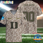 NCAA Duke Blue Devils Camo Veterans Personalized Football Jersey