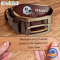 NCAA Duke Blue Devils Sport Logo Helmets Men’s Leather Belt