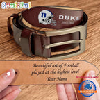 NCAA Duke Blue Devils Sport Logo Helmets Men’s Leather Belt