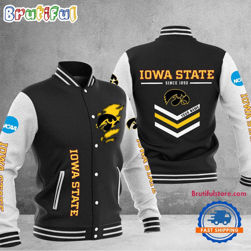 NCAA lowa State Cyclones Personalized Sporty Varsity Baseball Jacket