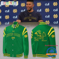 NCAA Notre Dame Fighting Irish Coach Marcus Freeman Green Baseball Jacket