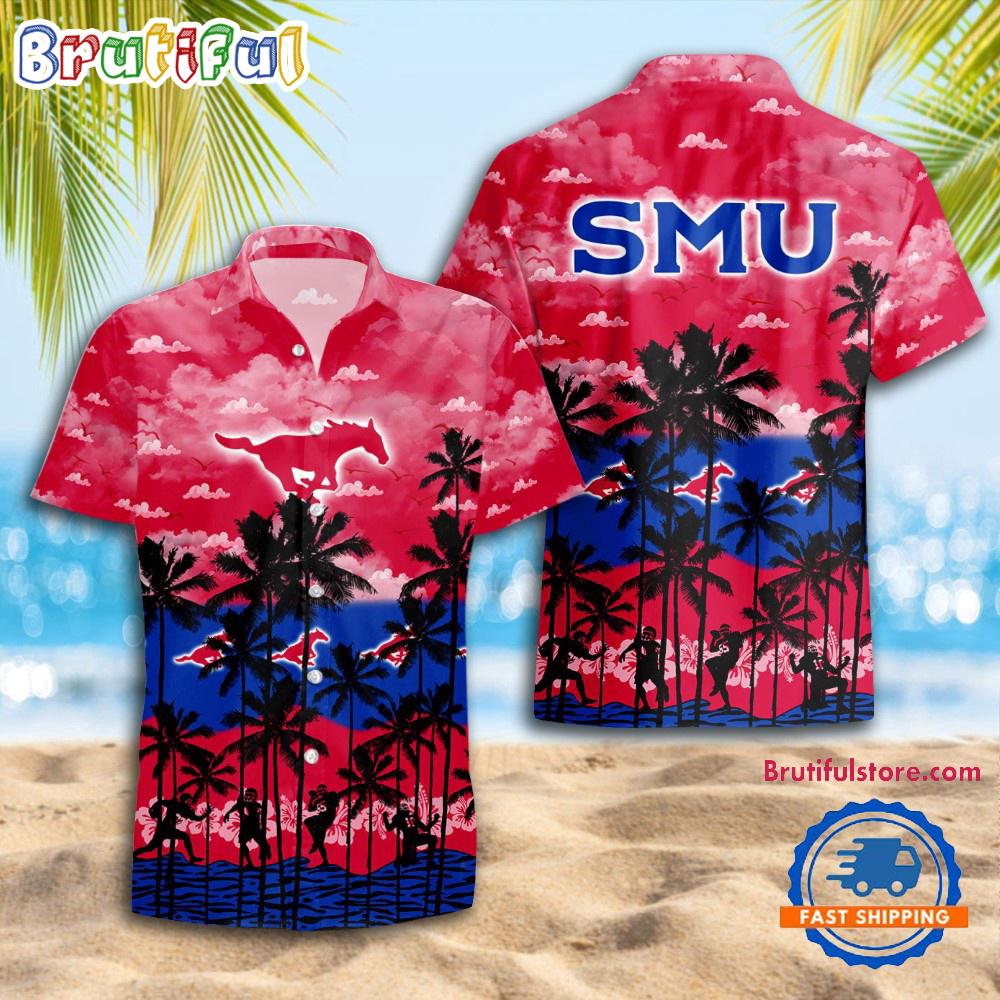 NCAA SMU Mustangs Palm Tree Hawaiian Shirt