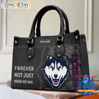 NCAA Uconn Huskies Forever Not Just When We Win Leather Hand Bag