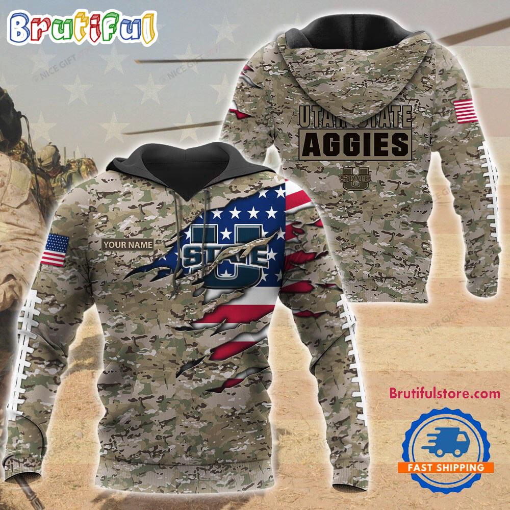 NCAA Utah State Aggies Military Veterans Camouflage Hoodie