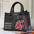 NCAA Washington State Cougars Forever Not Just When We Win Leather Hand Bag