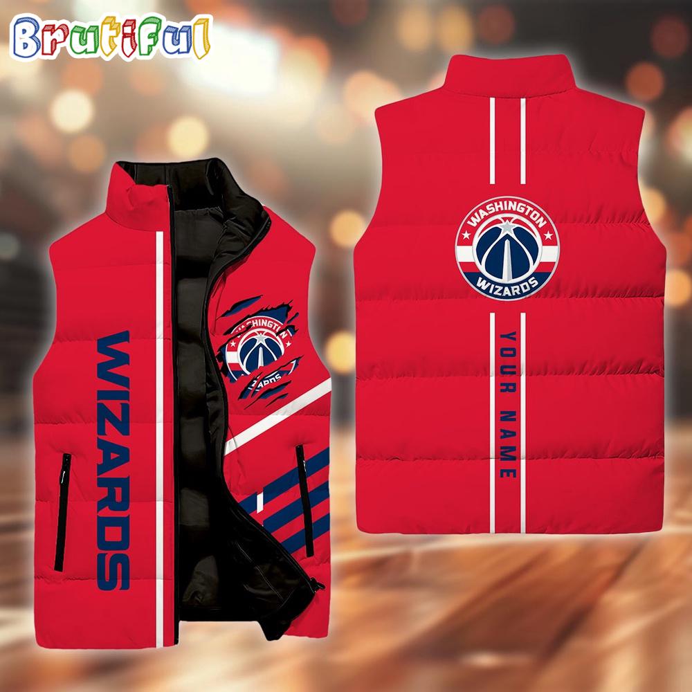 NCAA Washington Wizards Sport Team Personalized Sleeveless Down Puffer Jacket