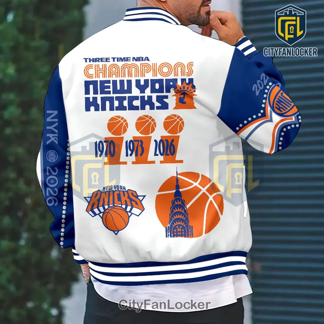 New York Knicks 2026 NBA Finals Champions Baseball Jacket