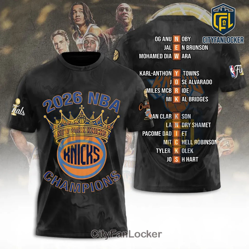 New York Knicks 2026 NBA Finals Champions Black Pullover Hoodie