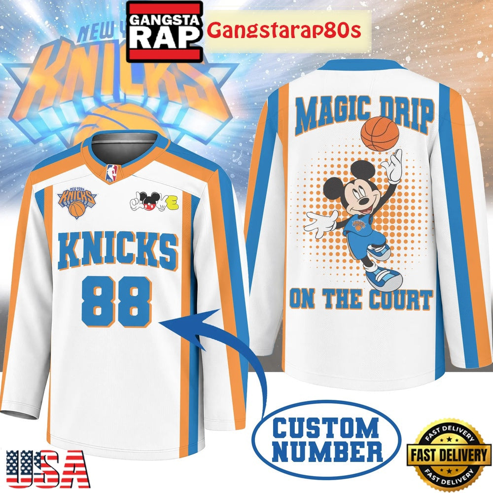 New York Knicks Premium NBA Magic Drip Long Jersey Shirt