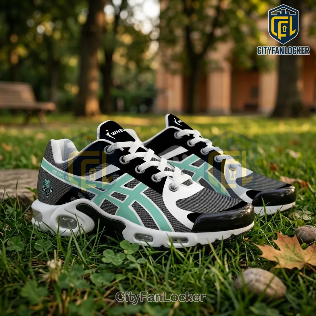 New York Liberty WNBA Black Teal Air Max Plus Sneakers