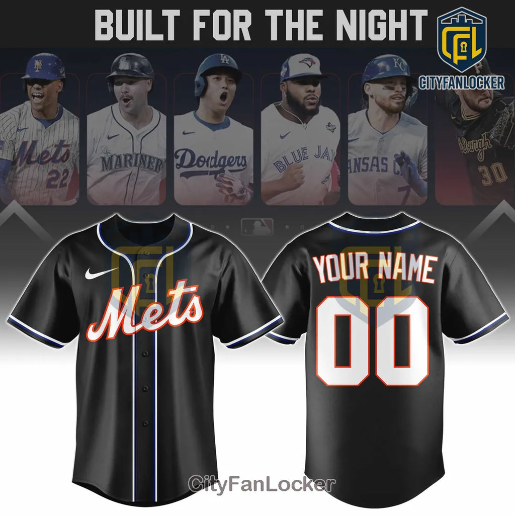 New York Mets Black Custom MLB Baseball Jersey