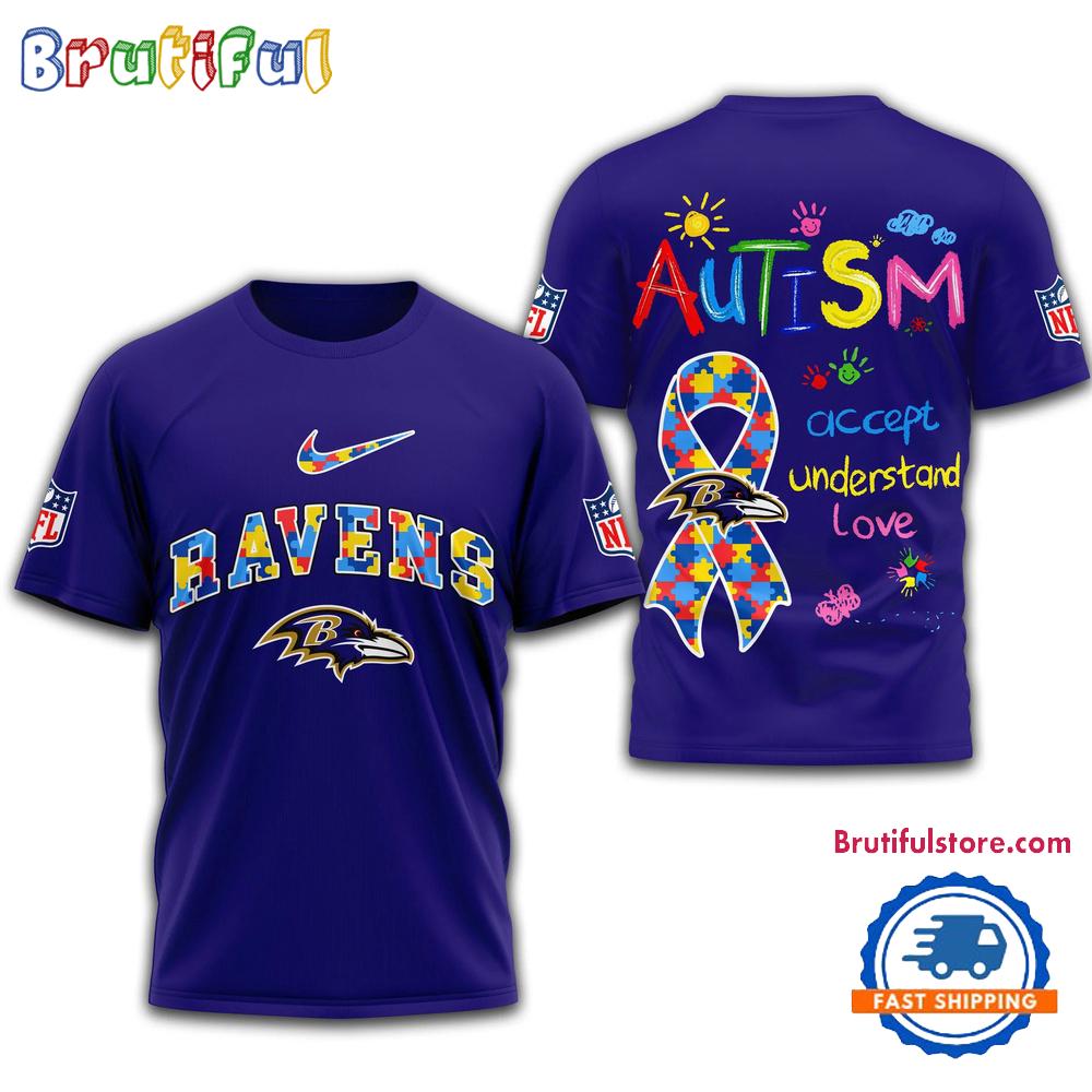 NFL Baltimore Ravens 2025 Autism Awareness 3D Shirt
