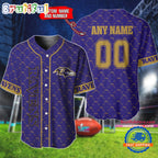 NFL Baltimore Ravens Logo Team Hologram Pattern Design Baseball Jersey