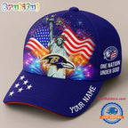 NFL Baltimore Ravens One Nation Under God Happy Independence Day Custom Classic Cap