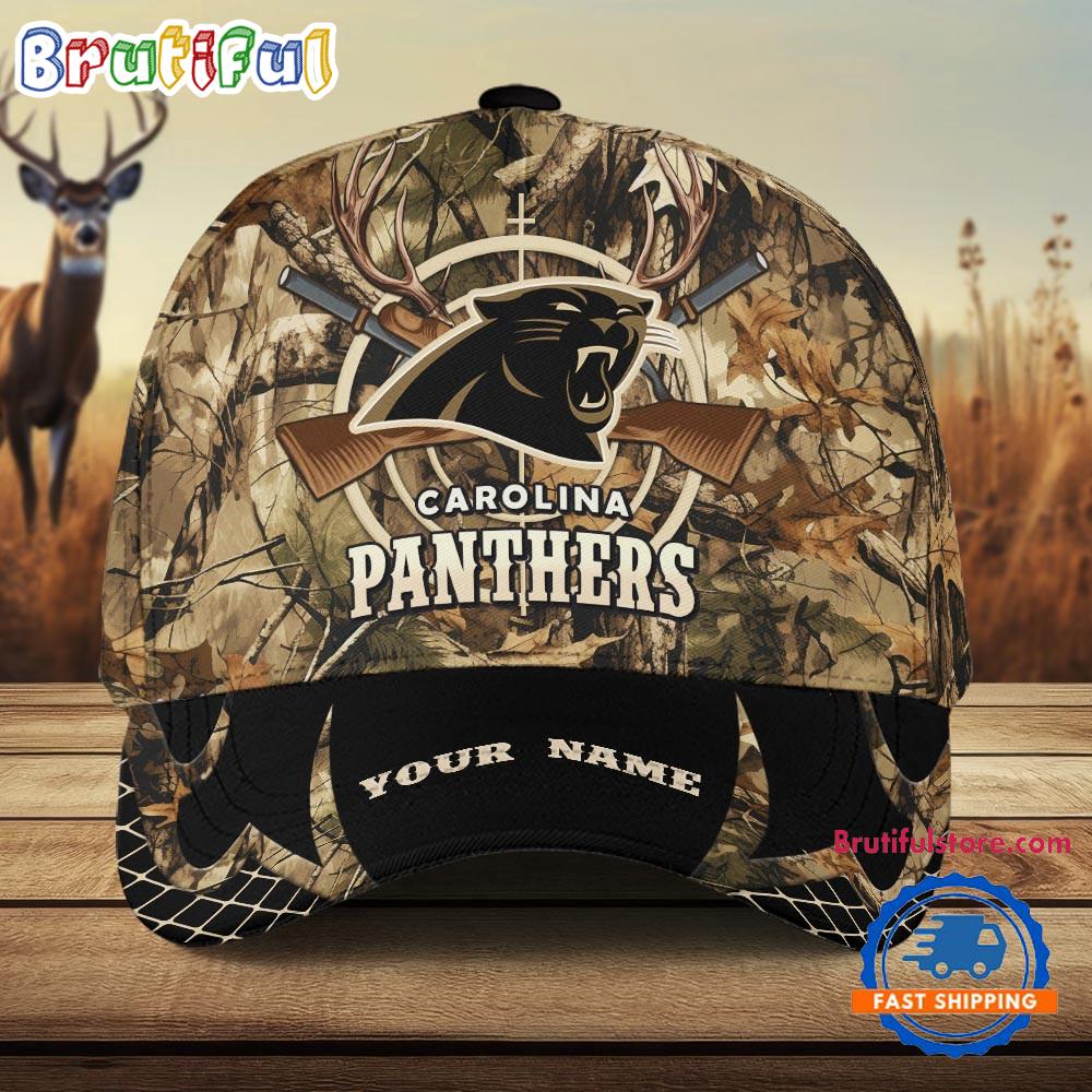 NFL Carolina Panthers Camo Hunting Cap, Football Team Camo Hunting Hats