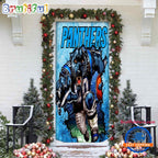 NFL Carolina Panthers Football Team Christmas Door Cover, Football Xmas Door Covers