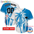NFL Carolina Panthers Palm Trees Pattern Summer Personalized Baseball Jersey