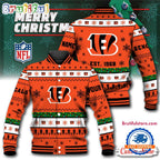 NFL Cincinnati Bengals Snow Xmas Tree Christmas Custom Baseball Jacket