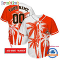 NFL Cleveland Browns Palm Trees Pattern Summer Personalized Baseball Jersey