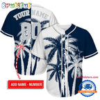 NFL Dallas Cowboys Palm Trees Pattern Summer Personalized Baseball Jersey