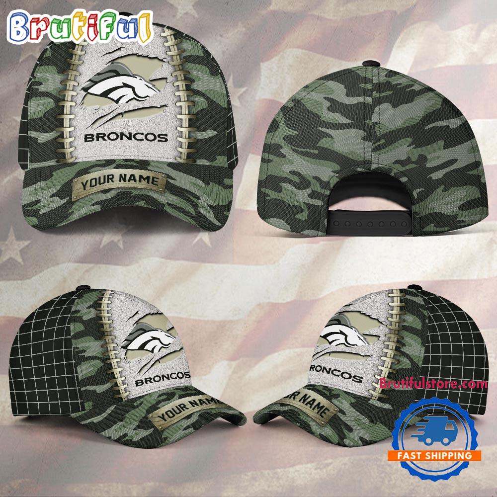 NFL Denver Broncos Camo Hunting Custom Name Classic Cap