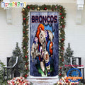 NFL Denver Broncos Football Team Christmas Door Cover, Football Christmas Door Wrap