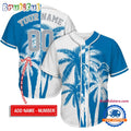 NFL Detroit Lions Palm Trees Pattern Summer Personalized Baseball Jersey