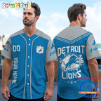 NFL Detroit Lions Personalized Baseball Jersey