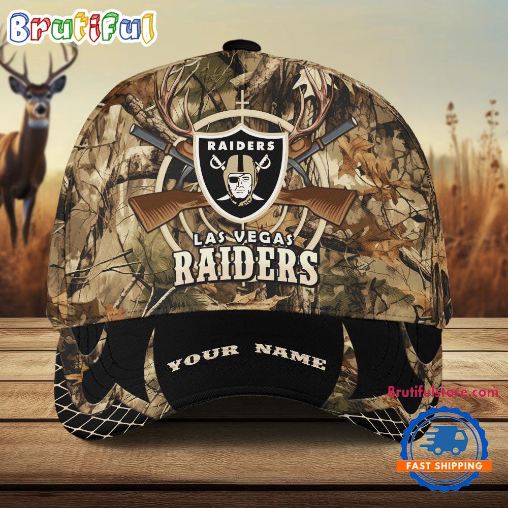 NFL Las Vegas Raiders Camo Hunting Cap, Football Team Camo Hunting Hats