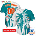 NFL Miami Dolphins Palm Trees Pattern Summer Personalized Baseball Jersey