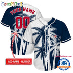 NFL New England Patriots Palm Trees Pattern Summer Personalized Baseball Jersey