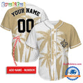 NFL New Orleans Saints Palm Trees Pattern Summer Personalized Baseball Jersey
