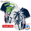 NFL Seattle Seahawks Palm Trees Pattern Summer Personalized Baseball Jersey