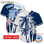 NFL Tampa Bay Rays Palm Trees Pattern Summer Personalized Baseball Jersey