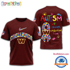 NFL Washington Commanders 2025 Autism Awareness 3D Shirt