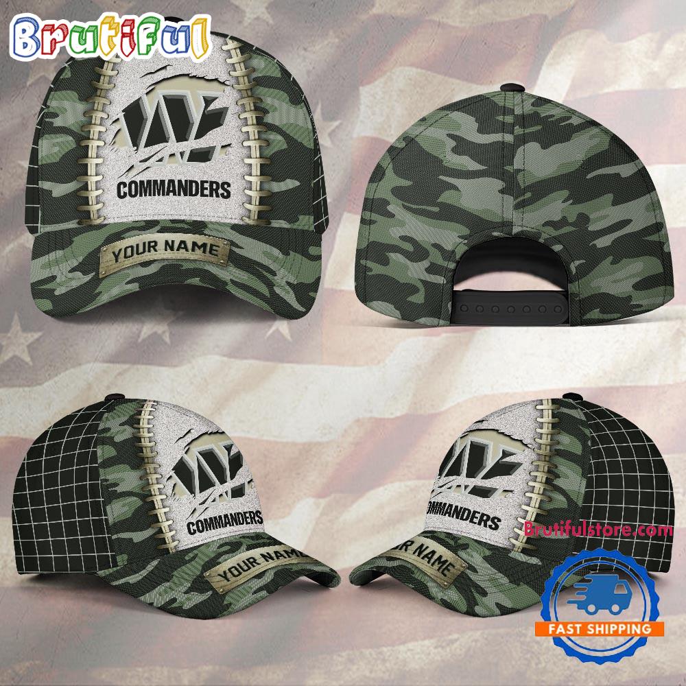 NFL Washington Commanders Camo Hunting Custom Name Classic Cap