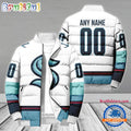 NHL Seattle Kraken Hockey Team Personalized Away New Puffer Jacket