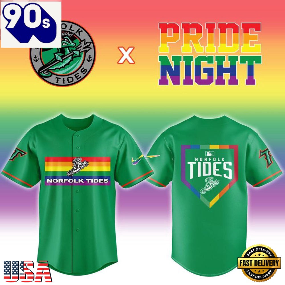 Norfolk Tides x Pride Night 2026 Special Edition Baseball Jersey
