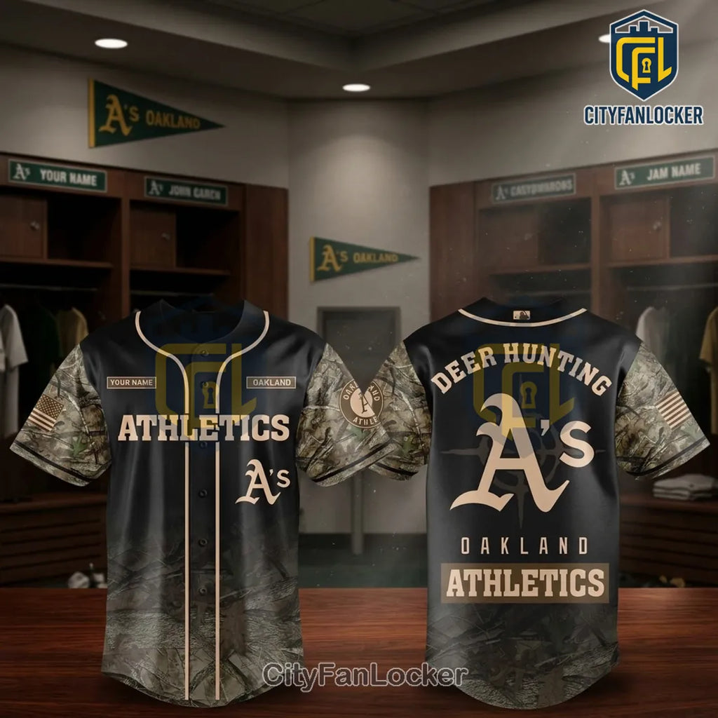 Oakland Athletics Camo Deer Hunting Baseball Jersey