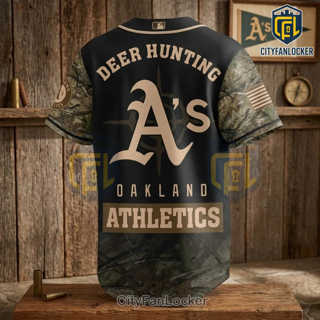 Oakland Athletics Camo Deer Hunting Baseball Jersey