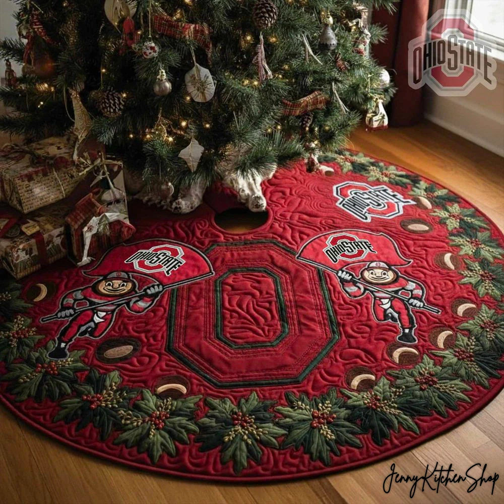 Ohio State Buckeyes Christmas Tree Skirt