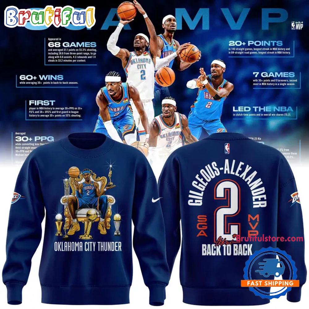 Oklahoma City Thunder Shai Gilgeous-Alexander 2026 NBA MVP New Sweatshirt